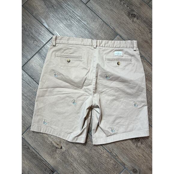 Vineyard Vines Tan Chino Breaker Shorts With Embroidered Mermaids Men’s Size 33 - Picture 2 of 7